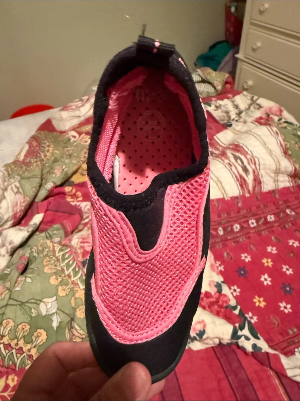 Kids Slip-On Water Shoes in Pink and Black - Lightweight Quick-Dry